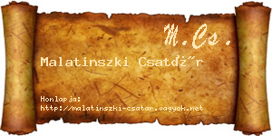 Malatinszki Csatár névjegykártya
